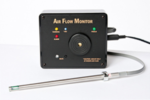 Air Flow Monitor with Alert Status Indication for Laminar Flow Hoods and Biosafety Cabinets.