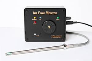 Laboratory Grade Air Flow Monitor with Alert Status Indication for Laminar Flow Hoods and Biosafety Cabinets.