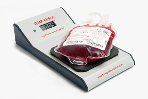 Model TC-12 TEMP CHECK for non-invasive, rapid, and accurate temperature indication of contents in blood bags and biologic bags.